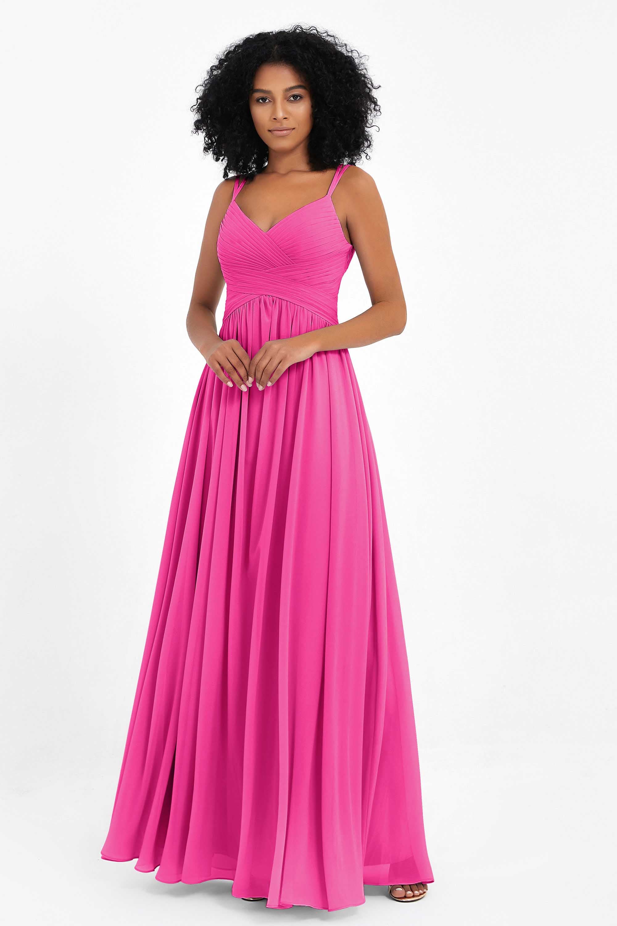 Empire Chiffon Bridesmaid Dress with Lace Long Formal Evening Dresses party Gowns
