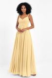 Empire Chiffon Bridesmaid Dress with Lace Long Formal Evening Dresses party Gowns
