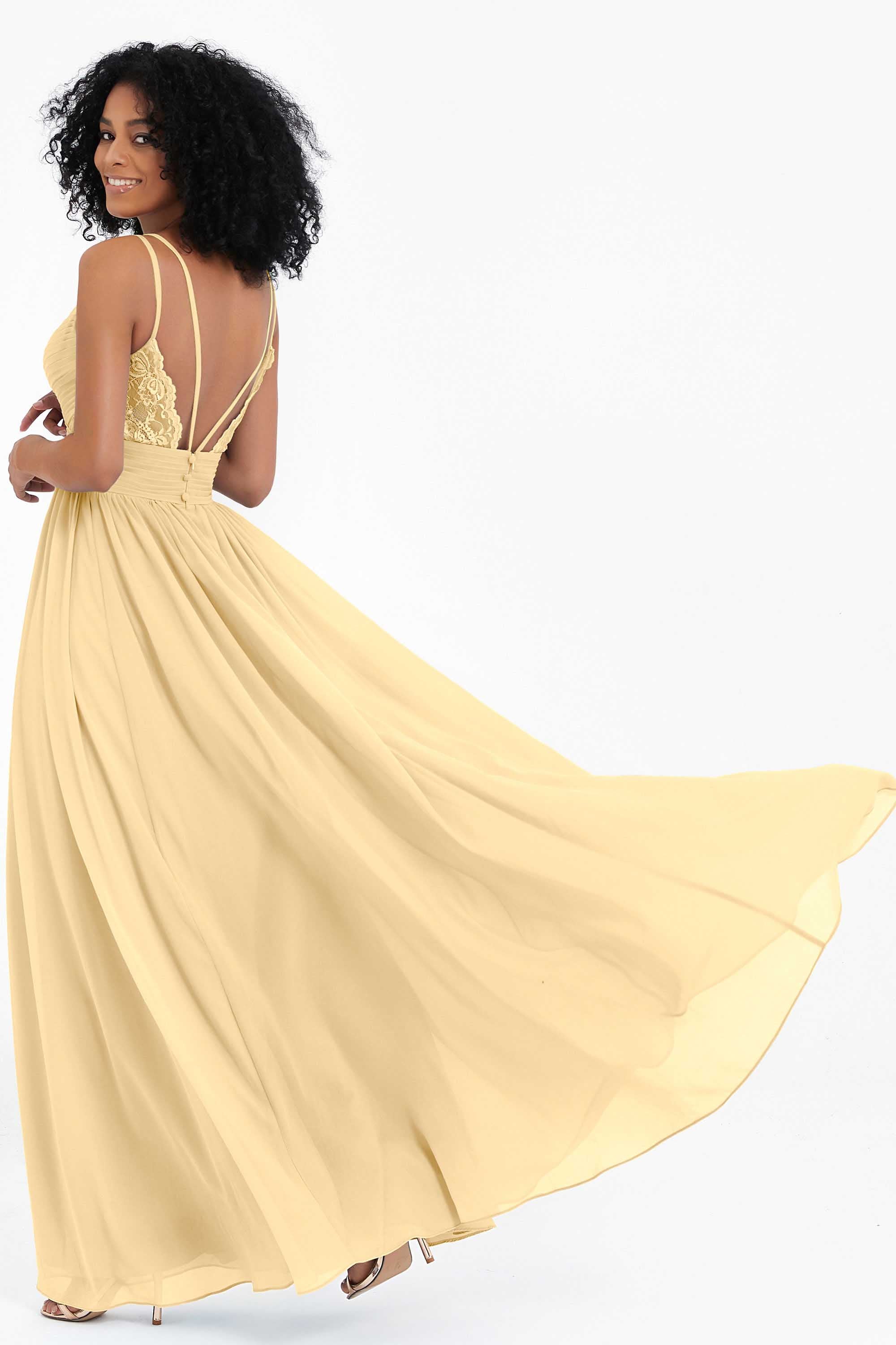 Empire Chiffon Bridesmaid Dress with Lace Long Formal Evening Dresses party Gowns
