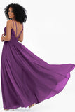 Empire Chiffon Bridesmaid Dress with Lace Long Formal Evening Dresses party Gowns