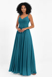 Empire Chiffon Bridesmaid Dress with Lace Long Formal Evening Dresses party Gowns