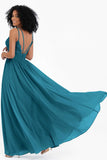 Empire Chiffon Bridesmaid Dress with Lace Long Formal Evening Dresses party Gowns