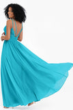 Empire Chiffon Bridesmaid Dress with Lace Long Formal Evening Dresses party Gowns