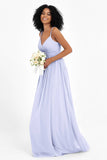Empire Chiffon Bridesmaid Dress with Lace Long Formal Evening Dresses party Gowns