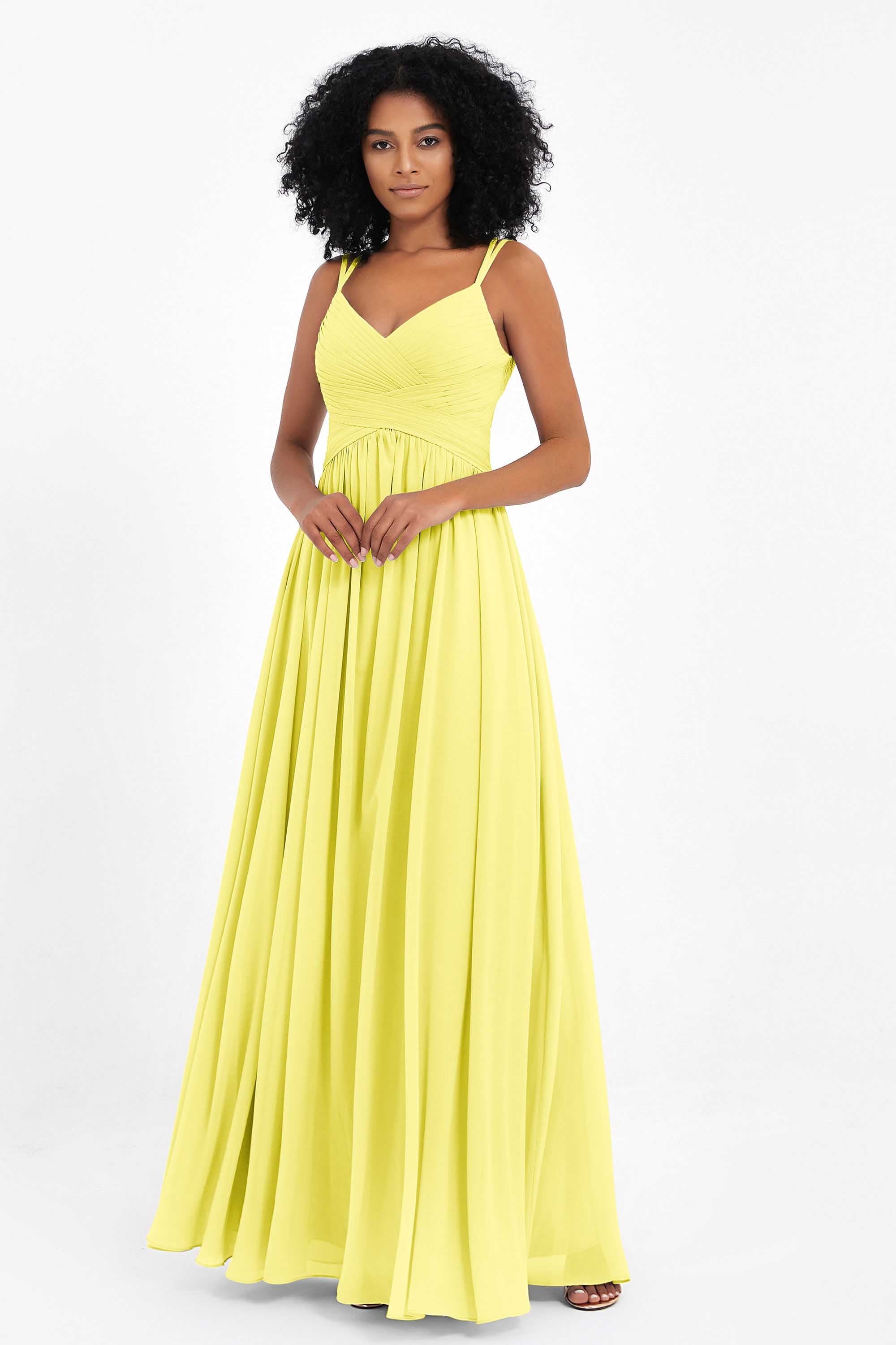 Empire Chiffon Bridesmaid Dress with Lace Long Formal Evening Dresses party Gowns