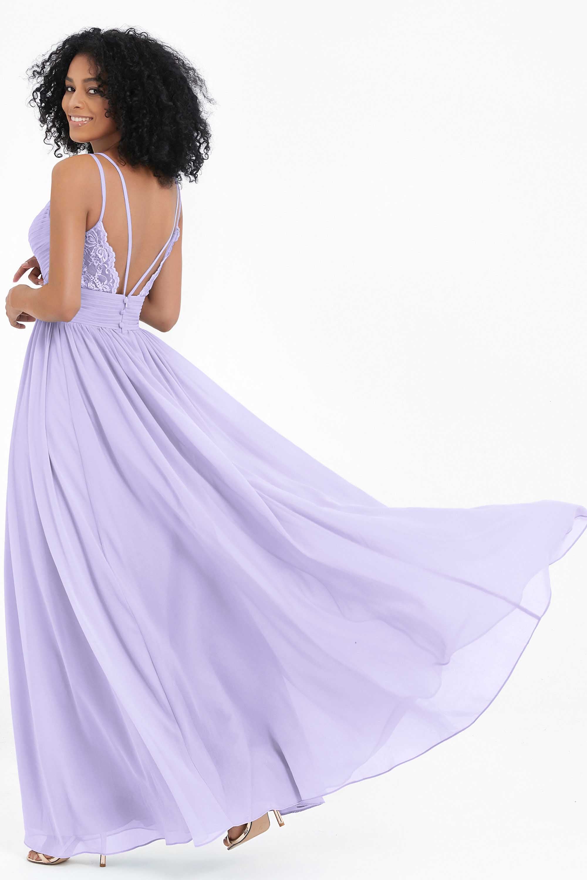 Empire Chiffon Bridesmaid Dress with Lace Long Formal Evening Dresses party Gowns