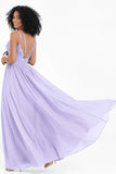 Empire Chiffon Bridesmaid Dress with Lace Long Formal Evening Dresses party Gowns