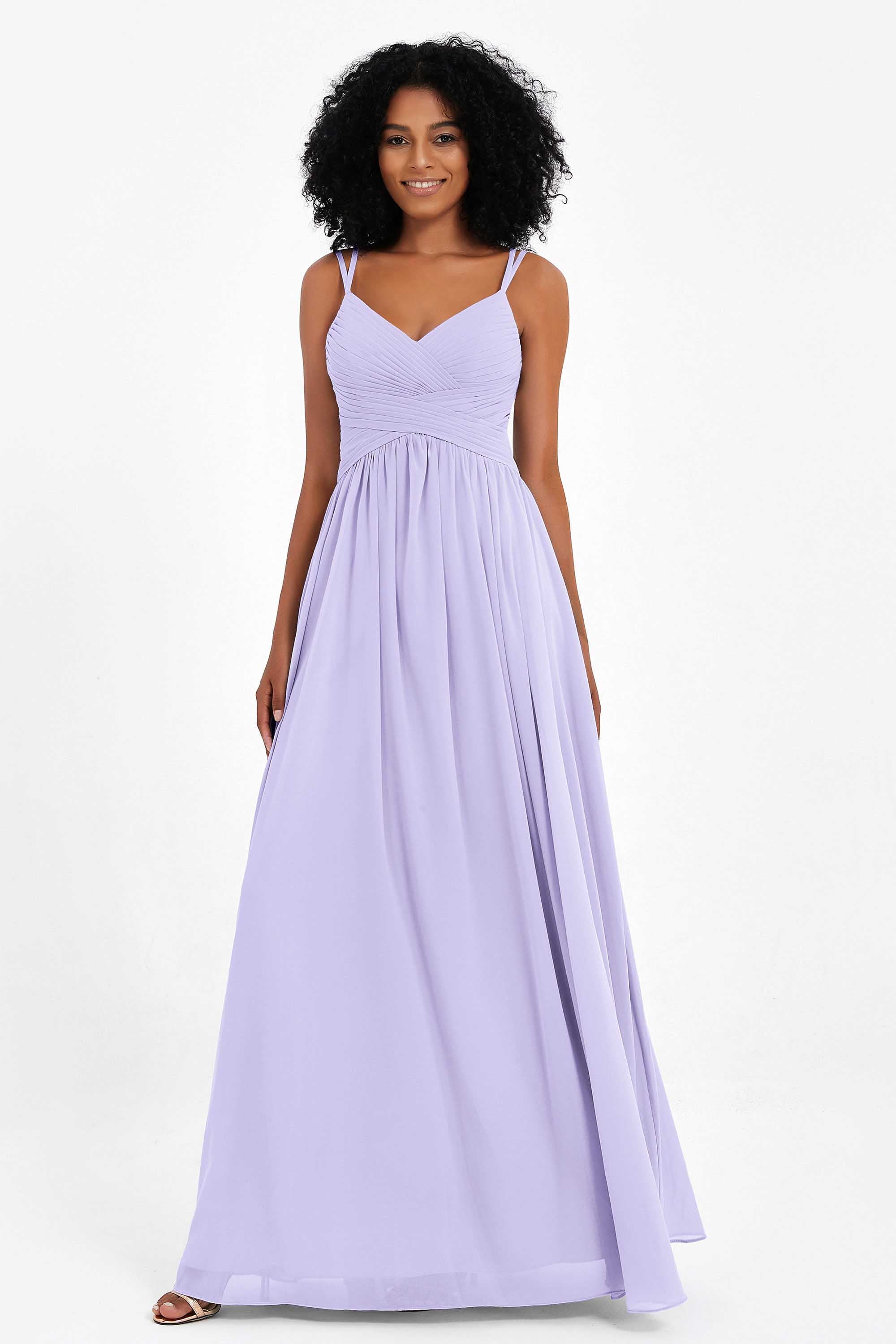 Empire Chiffon Bridesmaid Dress with Lace Long Formal Evening Dresses party Gowns
