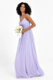 Empire Chiffon Bridesmaid Dress with Lace Long Formal Evening Dresses party Gowns
