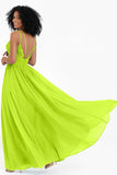 Empire Chiffon Bridesmaid Dress with Lace Long Formal Evening Dresses party Gowns