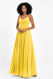 Empire Chiffon Bridesmaid Dress with Lace Long Formal Evening Dresses party Gowns