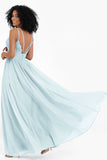Empire Chiffon Bridesmaid Dress with Lace Long Formal Evening Dresses party Gowns