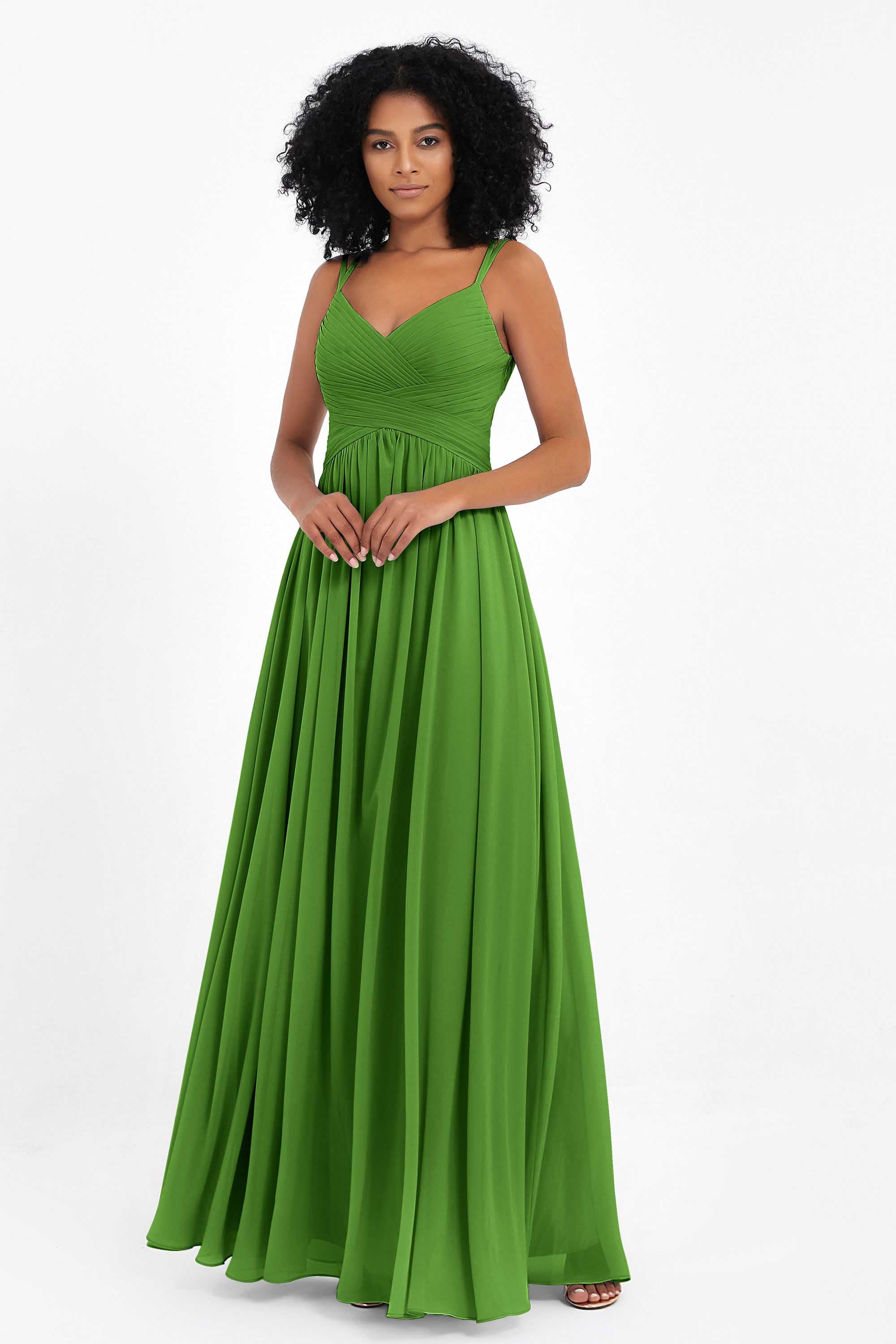 Empire Chiffon Bridesmaid Dress with Lace Long Formal Evening Dresses party Gowns