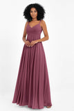 Empire Chiffon Bridesmaid Dress with Lace Long Formal Evening Dresses party Gowns