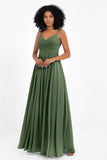 Empire Chiffon Bridesmaid Dress with Lace Long Formal Evening Dresses party Gowns