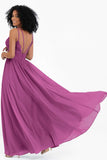 Empire Chiffon Bridesmaid Dress with Lace Long Formal Evening Dresses party Gowns
