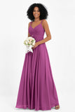 Empire Chiffon Bridesmaid Dress with Lace Long Formal Evening Dresses party Gowns