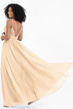 Empire Chiffon Bridesmaid Dress with Lace Long Formal Evening Dresses party Gowns