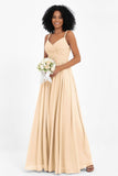 Empire Chiffon Bridesmaid Dress with Lace Long Formal Evening Dresses party Gowns