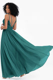 Empire Chiffon Bridesmaid Dress with Lace Long Formal Evening Dresses party Gowns