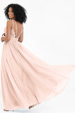 Empire Chiffon Bridesmaid Dress with Lace Long Formal Evening Dresses party Gowns
