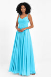 Empire Chiffon Bridesmaid Dress with Lace Long Formal Evening Dresses party Gowns