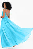Empire Chiffon Bridesmaid Dress with Lace Long Formal Evening Dresses party Gowns