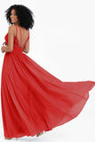 Empire Chiffon Bridesmaid Dress with Lace Long Formal Evening Dresses party Gowns