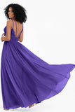 Empire Chiffon Bridesmaid Dress with Lace Long Formal Evening Dresses party Gowns