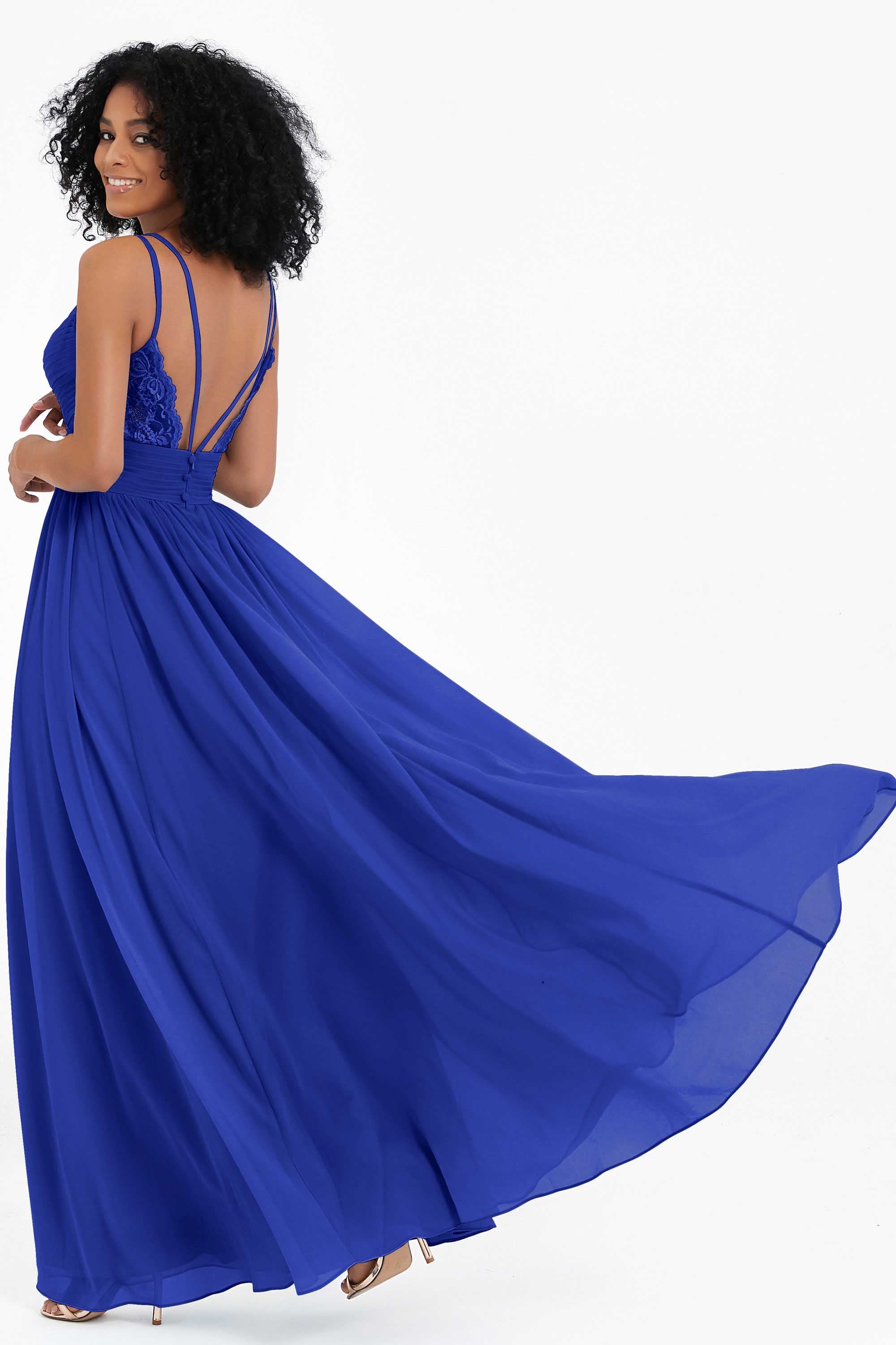Empire Chiffon Bridesmaid Dress with Lace Long Formal Evening Dresses party Gowns