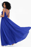 Empire Chiffon Bridesmaid Dress with Lace Long Formal Evening Dresses party Gowns