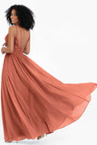 Empire Chiffon Bridesmaid Dress with Lace Long Formal Evening Dresses party Gowns