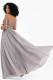 Empire Chiffon Bridesmaid Dress with Lace Long Formal Evening Dresses party Gowns