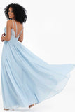 Empire Chiffon Bridesmaid Dress with Lace Long Formal Evening Dresses party Gowns