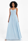 Empire Chiffon Bridesmaid Dress with Lace Long Formal Evening Dresses party Gowns