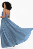Empire Chiffon Bridesmaid Dress with Lace Long Formal Evening Dresses party Gowns