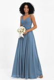 Empire Chiffon Bridesmaid Dress with Lace Long Formal Evening Dresses party Gowns