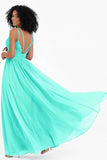 Empire Chiffon Bridesmaid Dress with Lace Long Formal Evening Dresses party Gowns