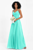 Empire Chiffon Bridesmaid Dress with Lace Long Formal Evening Dresses party Gowns