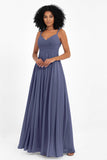 Empire Chiffon Bridesmaid Dress with Lace Long Formal Evening Dresses party Gowns