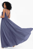 Empire Chiffon Bridesmaid Dress with Lace Long Formal Evening Dresses party Gowns