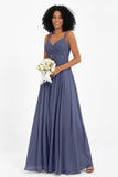 Empire Chiffon Bridesmaid Dress with Lace Long Formal Evening Dresses party Gowns