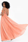 Empire Chiffon Bridesmaid Dress with Lace Long Formal Evening Dresses party Gowns