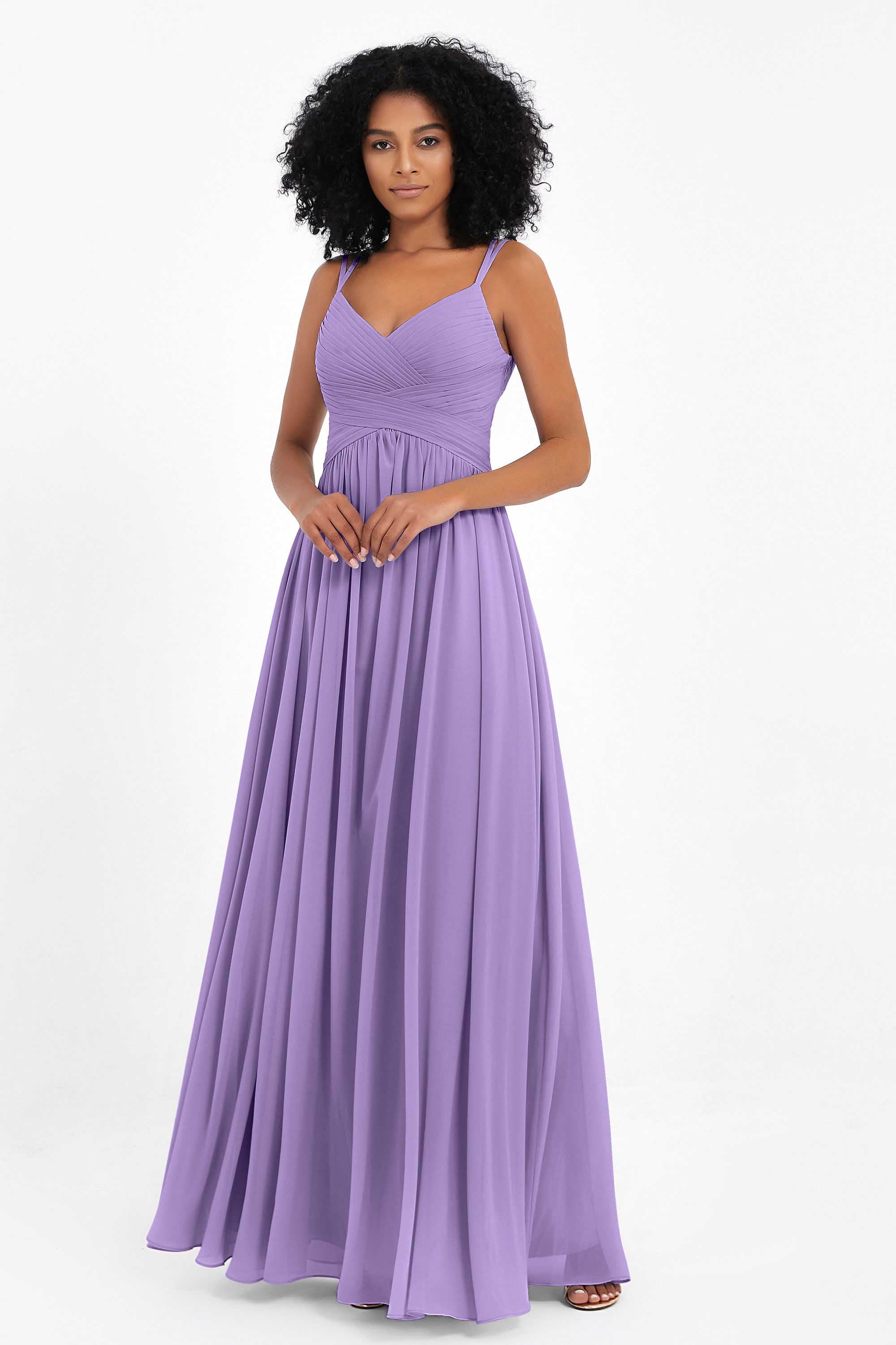Empire Chiffon Bridesmaid Dress with Lace Long Formal Evening Dresses party Gowns