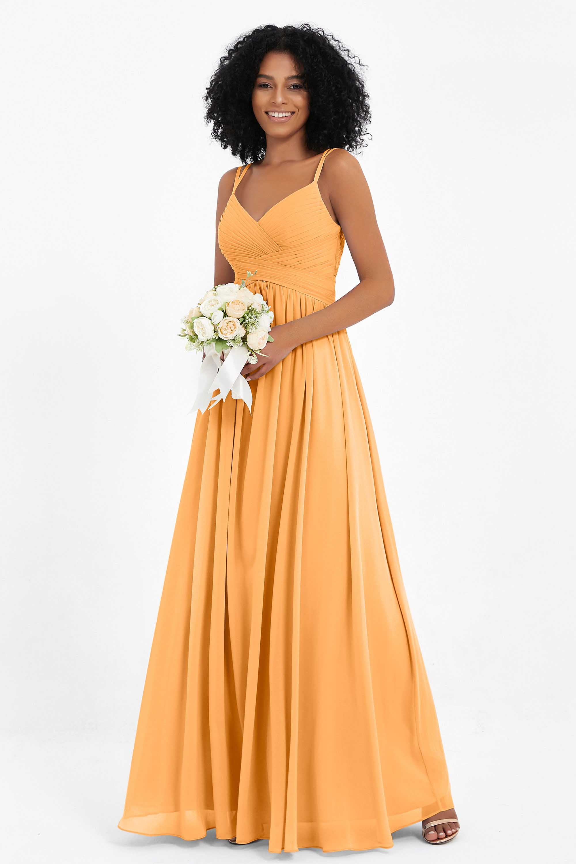 Empire Chiffon Bridesmaid Dress with Lace Long Formal Evening Dresses party Gowns
