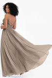 Empire Chiffon Bridesmaid Dress with Lace Long Formal Evening Dresses party Gowns