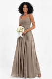 Empire Chiffon Bridesmaid Dress with Lace Long Formal Evening Dresses party Gowns