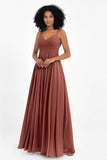 Empire Chiffon Bridesmaid Dress with Lace Long Formal Evening Dresses party Gowns