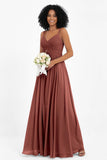 Empire Chiffon Bridesmaid Dress with Lace Long Formal Evening Dresses party Gowns
