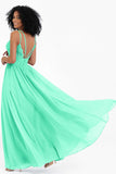 Empire Chiffon Bridesmaid Dress with Lace Long Formal Evening Dresses party Gowns
